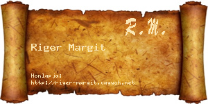 Riger Margit névjegykártya